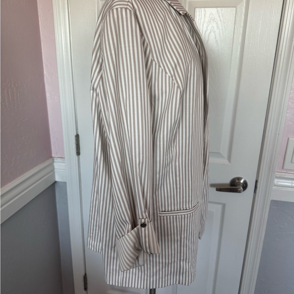 Evri Striped Women's Blazer Open Dressy Blazer Jacket SZ 1X Office Casual Career - Picture 8 of 16